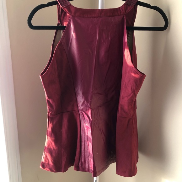 Go for zip front leather suede mix top - Picture 2 of 5